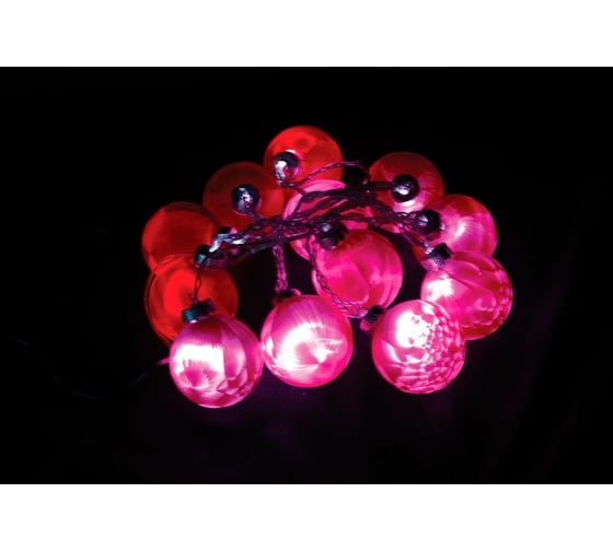 Гирлянда FERON CL52 24V, 12LED белый, цвет стекла: красный, 1W, 42mA, 24V-адаптер, IP20, шнур 3м, 0.12мм 26760