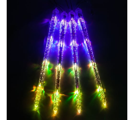 Гирлянда FERON CL115 24V, 16LED, RGB, IP44, 4 подвеса, расстояние между подвесами: 30см, длина 1м, шнур 3.1м 26919