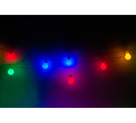 Гирлянда 5V, 10LED мультиколор, IP44, расстояние между LED 50см, длина 5м, шнур 3м, контроллер FERON CL118 26956 1