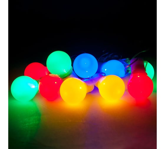 Гирлянда 5V, 10LED мультиколор, IP44, расстояние между LED 50см, длина 5м, шнур 3м, контроллер FERON CL118 26956