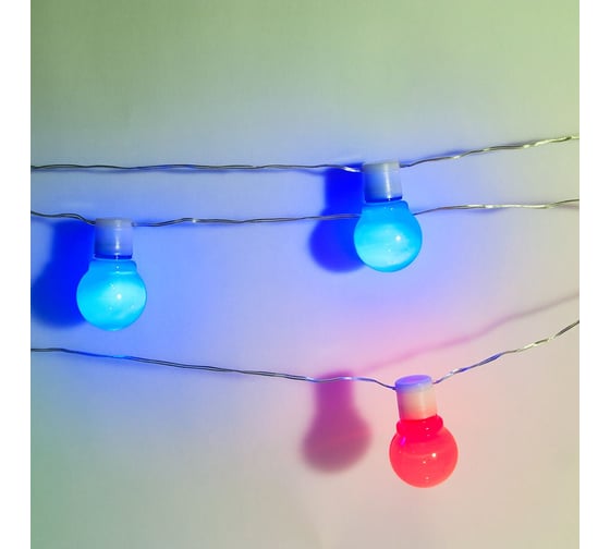 Гирлянда 5V, 10LED мультиколор, IP44, расстояние между LED 50см, длина 5м, шнур 3м, контроллер FERON CL118 26956