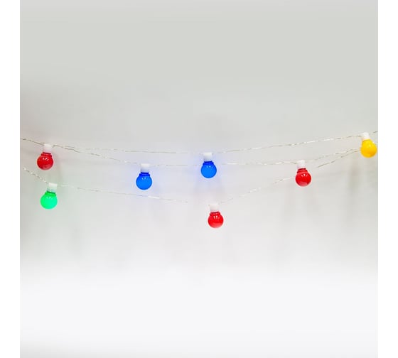 Гирлянда 5V, 10LED мультиколор, IP44, расстояние между LED 50см, длина 5м, шнур 3м, контроллер FERON CL118 26956