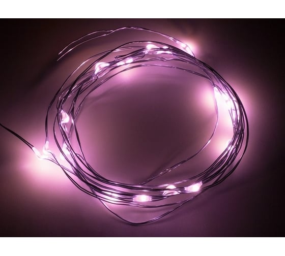Гирлянда Neon-Night Роса, 2м, 20 LED розовый, IP20, 2хCR2032 в комплекте 303-007 1