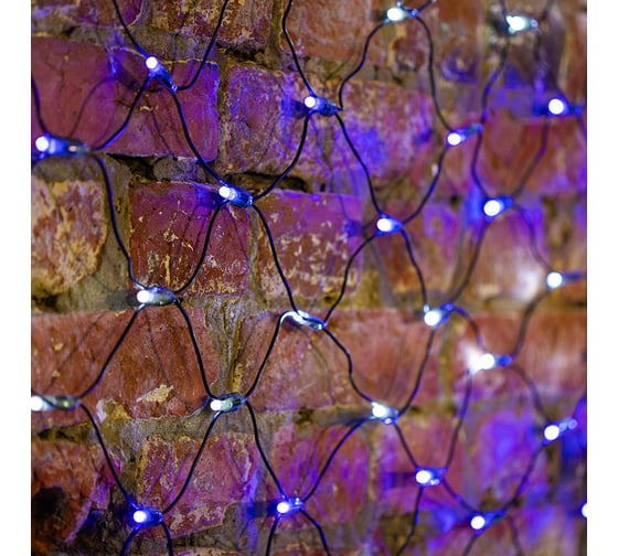 Гирлянда Neon-Night СЕТЬ 2.5х2.5м, черный ПВХ, 432LED белые/синие 215-032