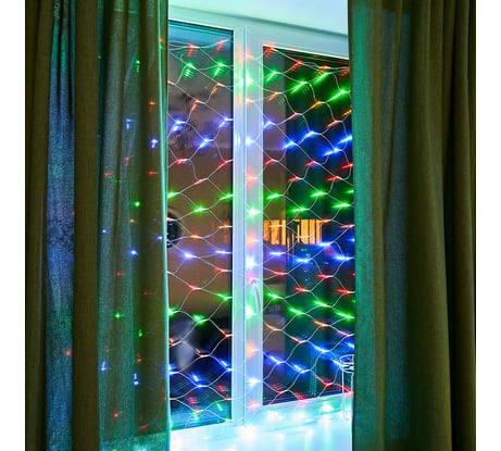 Гирлянда Neon-Night СЕТЬ 1.8х1.5м, прозрачный ПВХ, 180LED мульти 215-139