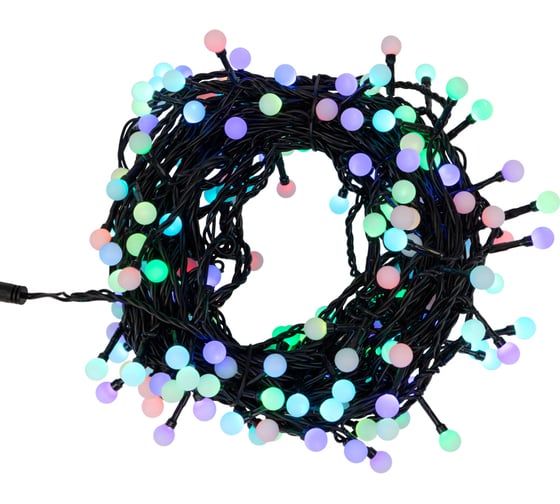 Гирлянда Neon-Night Мультишарики d=13мм, 20м, 200 LED RGB, черный ПВХ, нужен блок питания 303-509-1