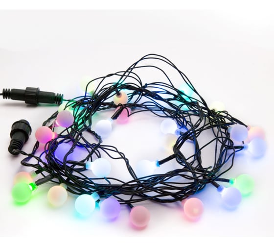 Гирлянда Neon-Night Мультишарики d=18мм, 5м, темно-зеленый ПВХ, 30LED RGB 303-549 1