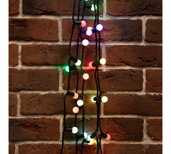 Гирлянда Neon-Night Мультишарики d=25мм, 5м, темно-зеленый ПВХ, 25LED RGB 303-559 1