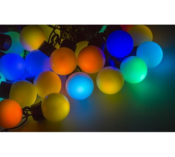 Гирлянда Neon-Night Мультишарики d=25мм, 5м, темно-зеленый ПВХ, 25LED RGB 303-559