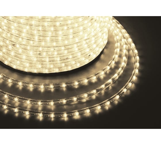 Гирлянда Neon-Night Дюралайт LED фиксинг 2W - ТЕПЛЫЙ БЕЛЫЙ d=13мм, 30LED/м, модуль 2м 121-126-6