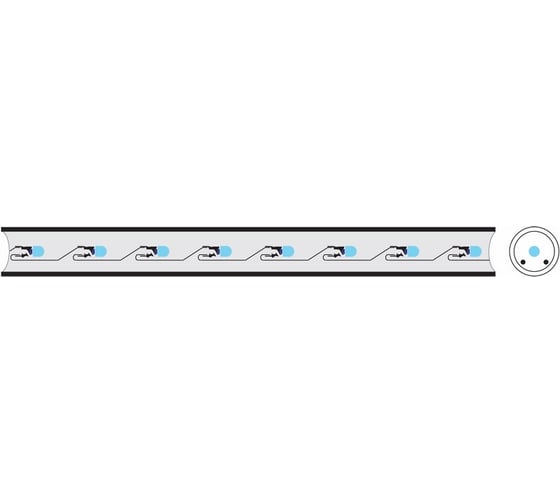 Гирлянда Neon-Night Дюралайт LED мерцающий 2W - СИНИЙ d=13мм, 36LED/м, модуль 2м 121-253