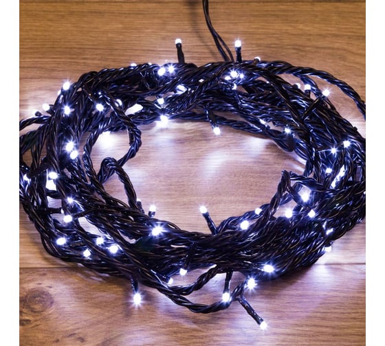 Гирлянда-нить Neon-Night управляемая, 10м, черный ПВХ, 100 LED белый, IP65, нужен контроллер 303-135 1