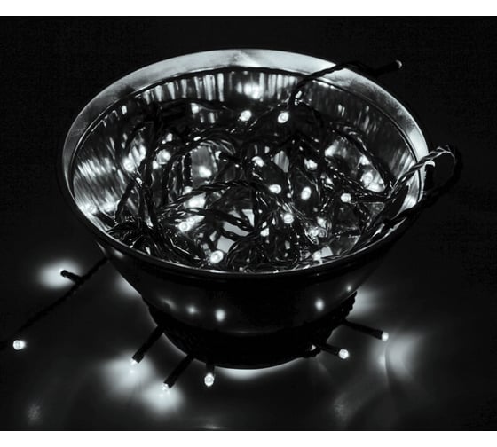 Гирлянда-нить Neon-Night  управляемая, 10м, черный ПВХ, 100 LED белый, IP65, нужен контроллер 303-135