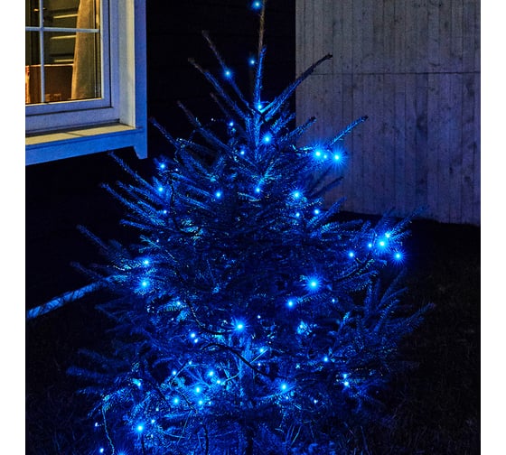 Гирлянда-нить Neon-Night 10м, черный ПВХ, 100 LED Синие IP65 303-133