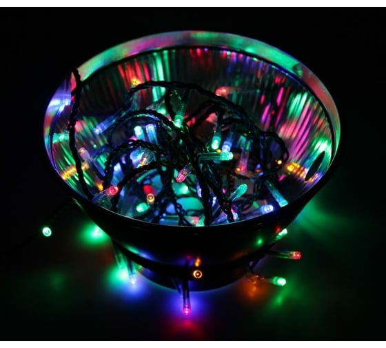 Гирлянда Neon-Night нить 15м, темно-зеленый ПВХ, 120 LED МУЛЬТИ 303-059 1