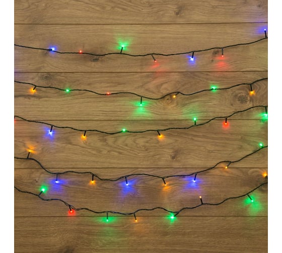 Гирлянда-нить Neon-Night 4м, темно-зеленый ПВХ, 25 LED МУЛЬТИ 303-019 1