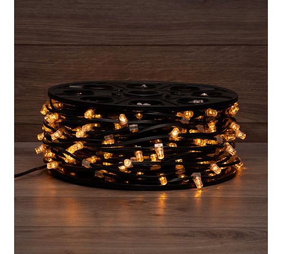 Гирлянда Neon-Night Клип лайт 12В, 100м, шаг 150 мм, 665 LED Желтые, с трансформатором 100м 325-121