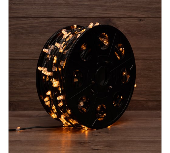 Гирлянда Neon-Night Клип лайт 12В, 100м, шаг 150 мм, 665 LED Желтые, с трансформатором 100м 325-121