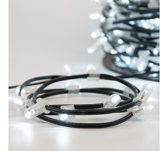 Гирлянда Neon-Night Клип лайт 12В, 100м, шаг 150 мм, 660 LED Белые, с трансформатором 325-125