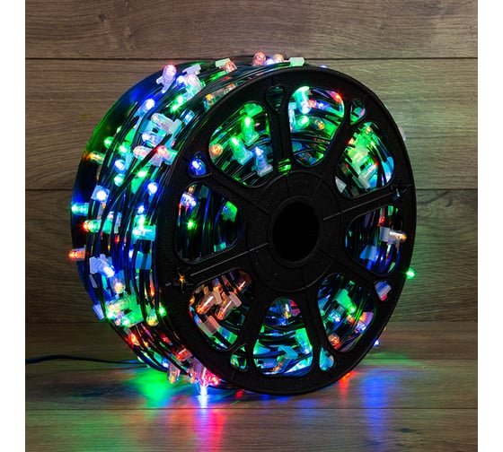 Гирлянда Neon-Night Клип лайт 12В, 100м, шаг 150 мм, 665 LED МУЛЬТИ RGYB, с трансформатором 325-129