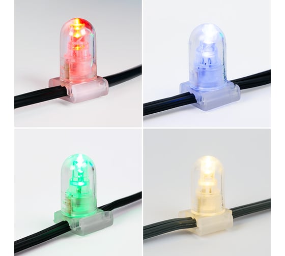 Гирлянда Neon-Night Клип лайт 12В, 100м, шаг 150 мм, 665 LED МУЛЬТИ RGYB, с трансформатором 325-129