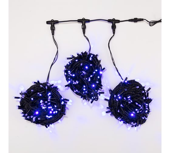 Гирлянда Neon-Night Клип лайт 24В, 3 нити по 20 м, свечение с динамикой, 399 LED синий 323-303