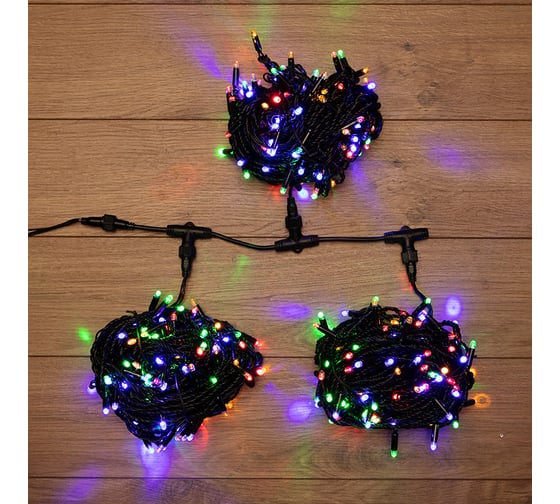 Гирлянда Neon-Night Клип лайт 24В, 3 нити по 20 м, свечение с динамикой, 399 LED МУЛЬТИ 323-309