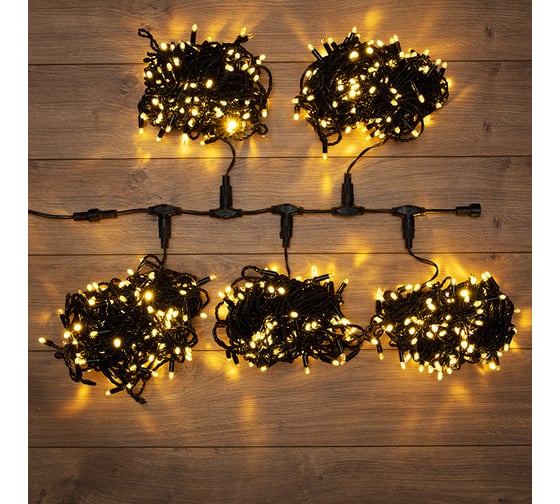 Гирлянда Neon-Night Клип лайт 24В, 5 нитей по 20 м, 665 LED теплый белый 323-506 1