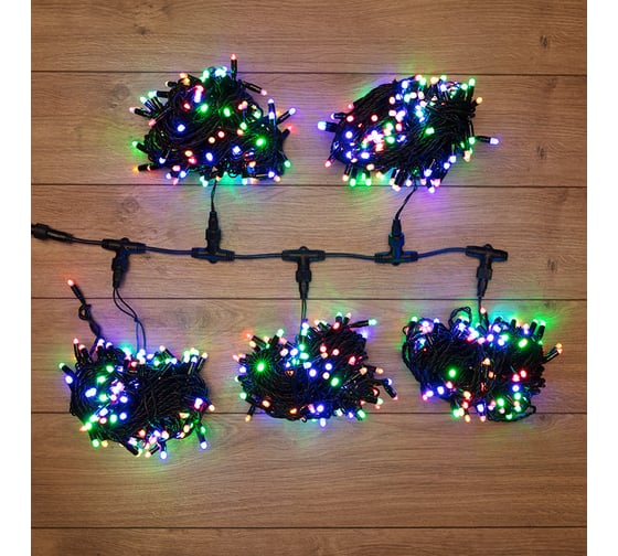 Гирлянда Neon-Night Клип лайт, 24В, 5 нитей по 20 м, 665 LED мульти RGYB 323-509