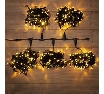 Гирлянда Neon-Night Клип лайт 24В, 5 нитей по 20 м, 665 LED (535 теплый белый + 130 Flashing белый) 323-606