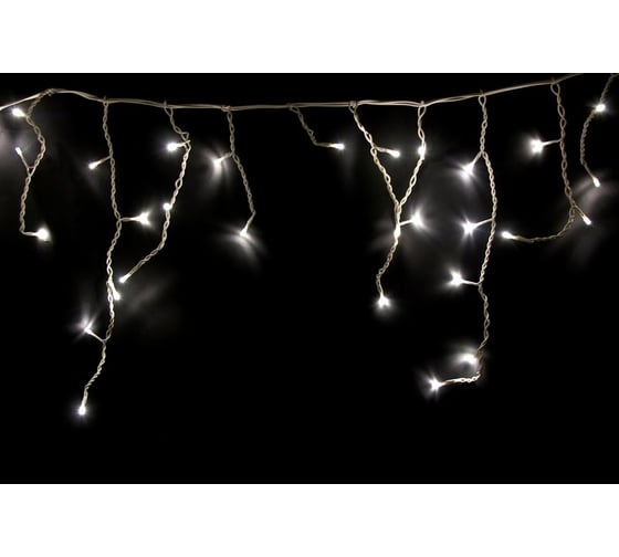 Гирлянда Neon-Night АЙСИКЛ бахрома, 1.8х0.5м, белый ПВХ, 48 LED БЕЛЫЕ 255-025