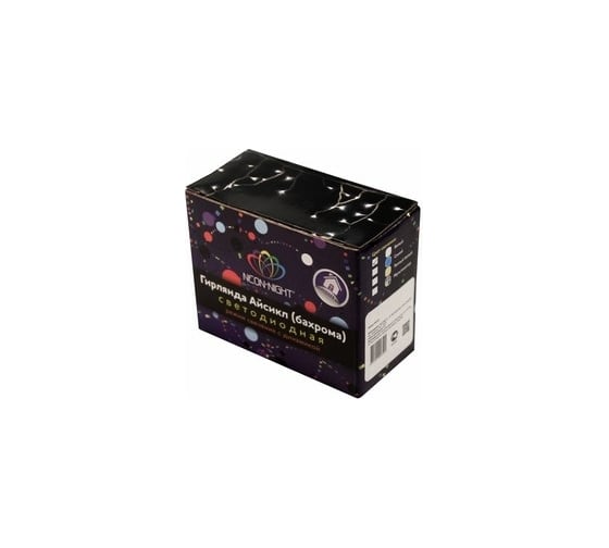 Гирлянда Neon-Night АЙСИКЛ бахрома, 1.8х0.5м, прозрачный ПВХ, 48 LED ТЕПЛО-БЕЛЫЕ IP20 255-016