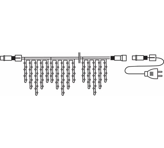 Гирлянда Neon-Night АЙСИКЛ бахрома, 2.4х0.6м, белый ПВХ, 76 LED СИНИЕ 255-033-6