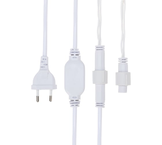 Гирлянда Neon-Night АЙСИКЛ бахрома, 4.8х0.6м, белый ПВХ, 176 LED СИНИЕ 255-136