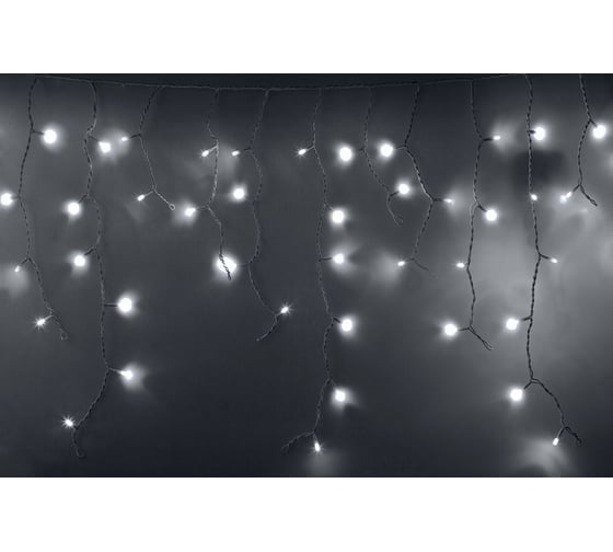Гирлянда Neon-Night АЙСИКЛ бахрома, 4.8х0.6м белый ПВХ, 176 LED БЕЛЫЕ 255-137
