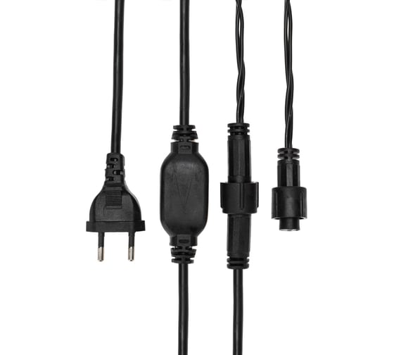 Гирлянда Neon-Night АЙСИКЛ бахрома, 4.8х0.6м, черный ПВХ, 176 LED СИНИЕ 255-133