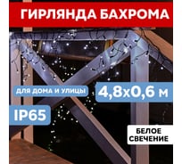 Гирлянда Neon-Night АЙСИКЛ бахрома, 4.8х0.6м, черный ПВХ, 176 LED БЕЛЫЕ 255-135