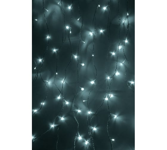Гирлянда Neon-Night ДОЖДЬ занавес 1.5х1м, прозрачный ПВХ, 96 LED БЕЛЫЕ IP20 235-025