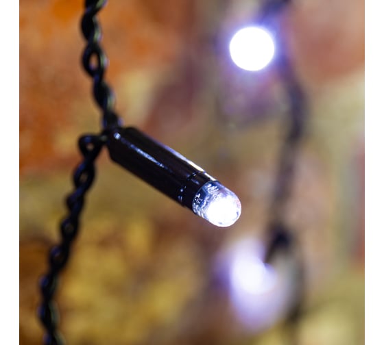 Гирлянда Neon-Night Занавес 2x1,5м, 300 LED белый, черный ПВХ, IP65, без блока питания 235-125