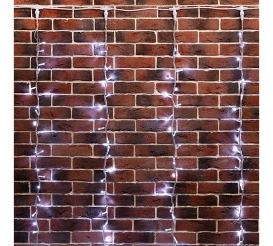 Гирлянда Neon-Night Занавес 2x3м, 240 LED белый, прозрачный ПВХ, с эффектом водопадом 235-435 1