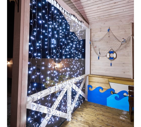 Гирлянда Neon-Night Занавес 2x3м, 760 LED белый, черный ПВХ, IP65 235-145