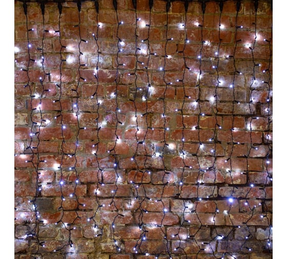 Гирлянда Neon-Night Занавес 2x3м, 600 LED белый, черный ПВХ, IP65, с эффектом мерцания 235-201 1