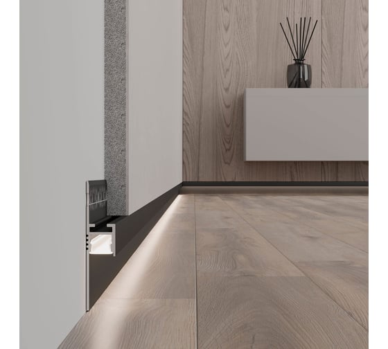 Профиль Arlight ARH-PLINTUS-FANTOM-2000 BLACK 038550 2м
