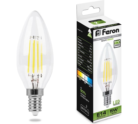 Светодиодная диммируемая лампа FERON LB-68 5W 230V E14 4000K 25652
