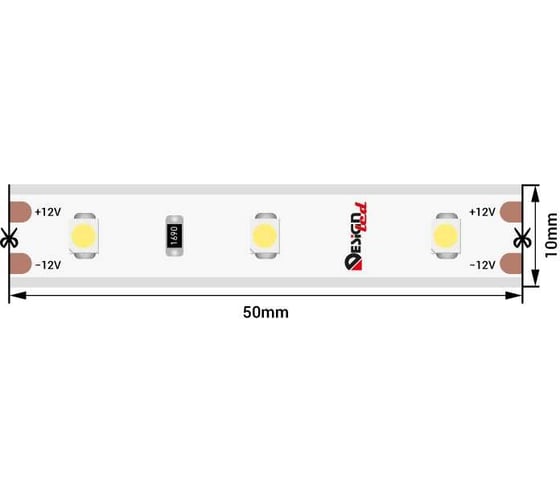 Светодиодная лента DesignLed LUX 4,8 Вт/м, SMD3528, Закрытая, (IP65) Цвет Холодный 12 В DSG360-12-W-65