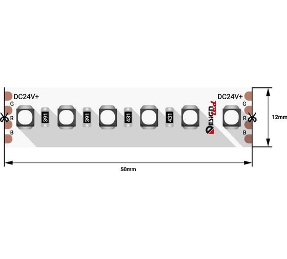 Светодиодная лента DesignLed SMD3535, Non-WP IP33, 120LED/m, 20 W/m, 24V, RGB DSG3A120-24-RGB-33