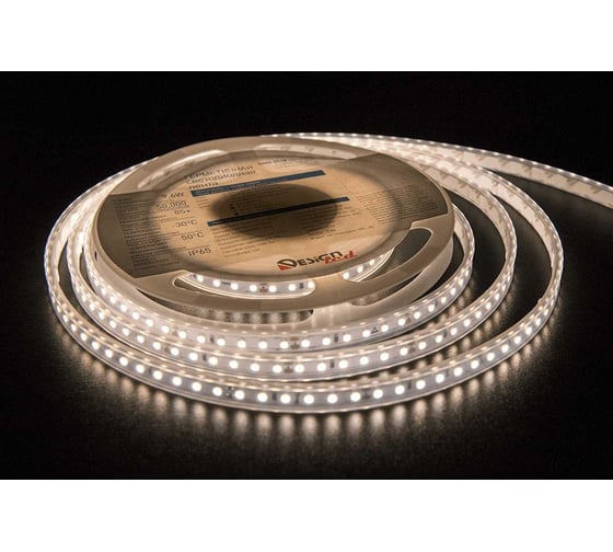 Светодиодная лента DesignLed DSG 3528 120L-V24-IP65, 4000K, 120 LED, 9.6 W/m, LUX DSG3120-24-NW-65