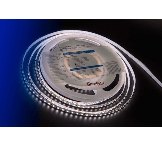 Светодиодная лента DesignLed DSG 3528 NW 120L-V12-IP33, 4000 K, 120 LED, 9,6 W/m, LUX DSG3120-12-NW-33