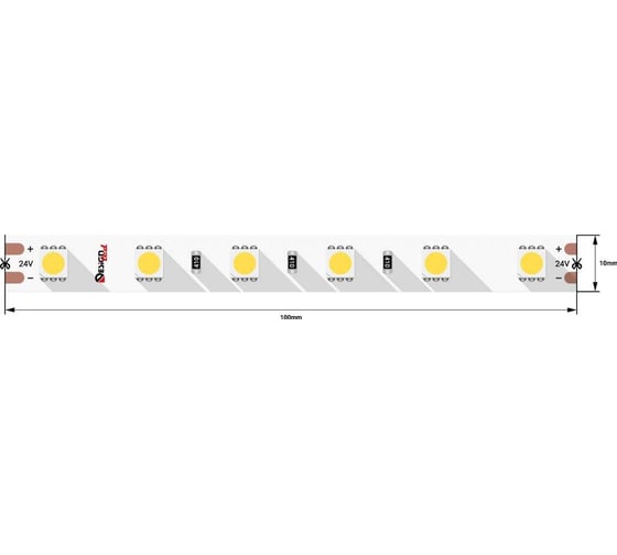 Светодиодная лента DesignLed DSG 5050 W 60L-V24-IP33, 6000 K, 300 LED, 14.4W/m, LUX DSG560-24-W-33