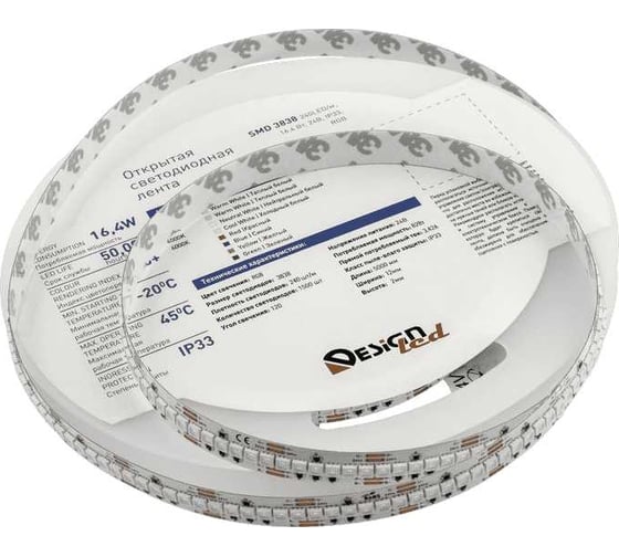Светодиодная лента DesignLed DSG 3838 RGB 240L-V24-IP33, RGB, 1200 LED, 16,4W/m, 5000*12*2 mm DSG8A240-24-RGB-33